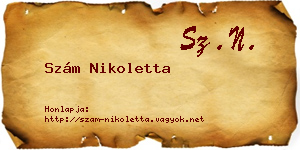 Szám Nikoletta névjegykártya