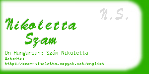 nikoletta szam business card