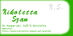 nikoletta szam business card